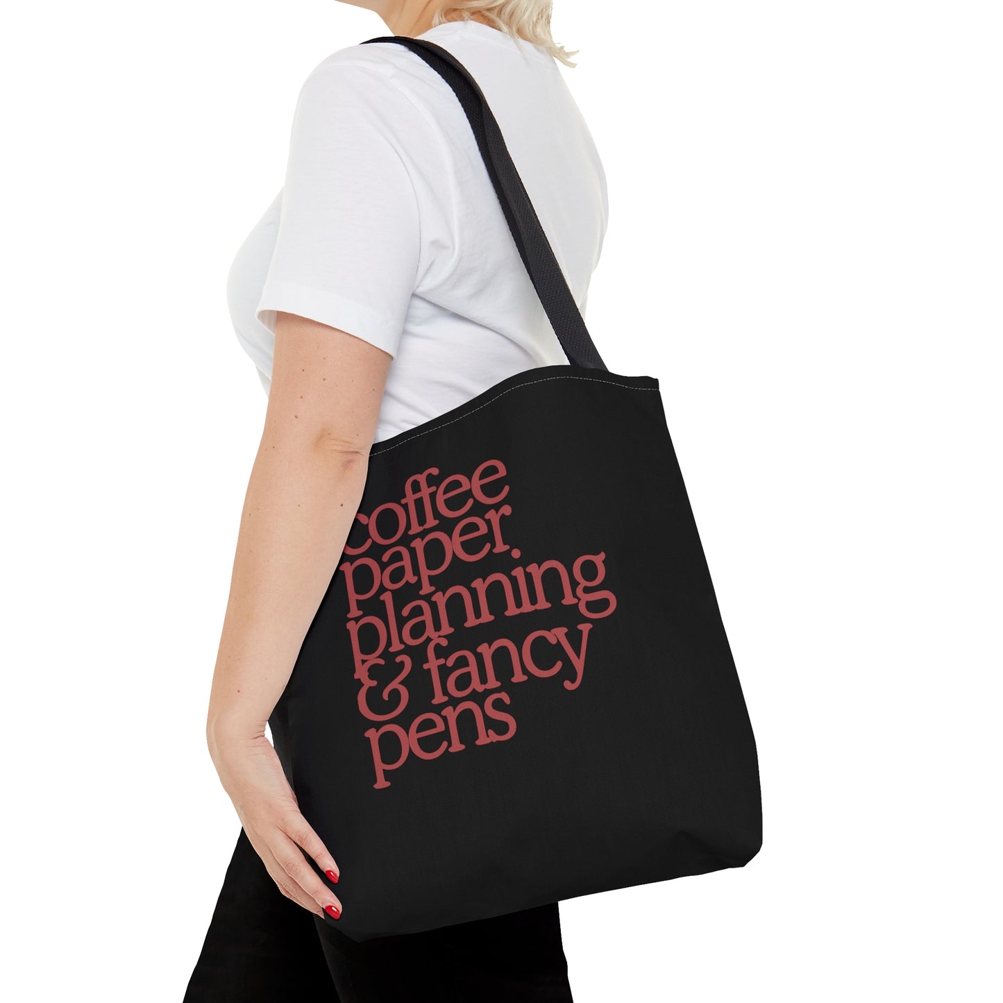 Planner Needs Tote Bag (Black+Maroon)