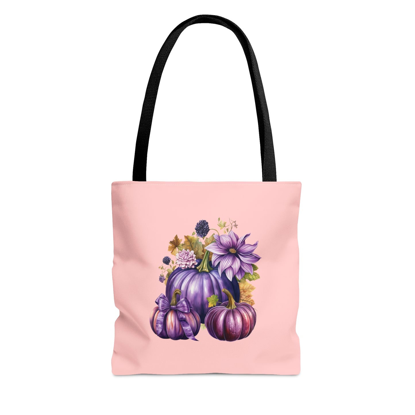 Purple Floral Pumpkin Tote