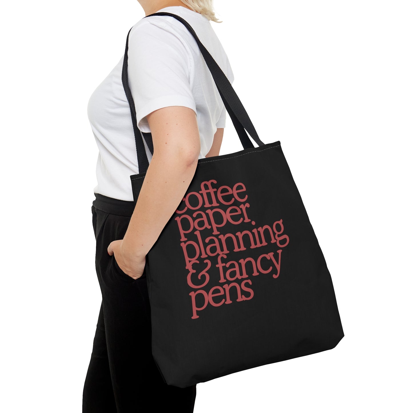 Planner Needs Tote Bag (Black+Maroon)