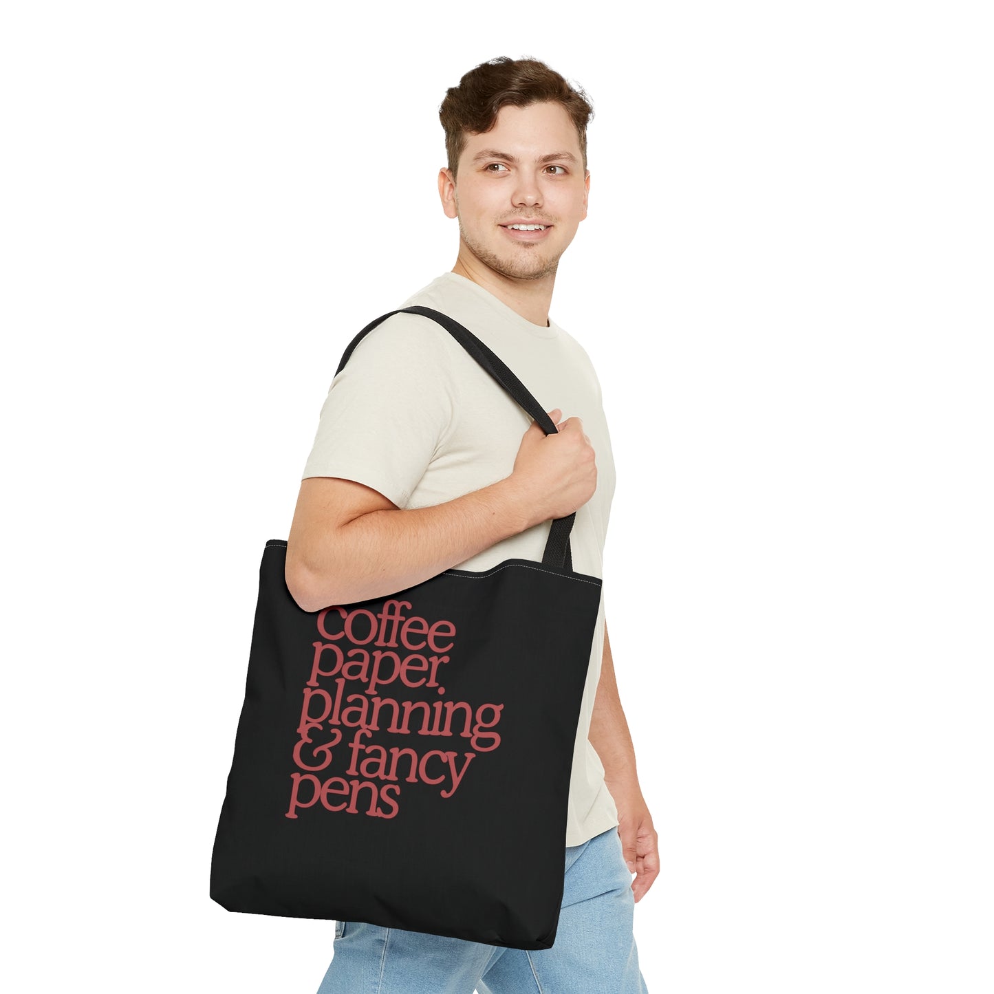 Planner Needs Tote Bag (Black+Maroon)