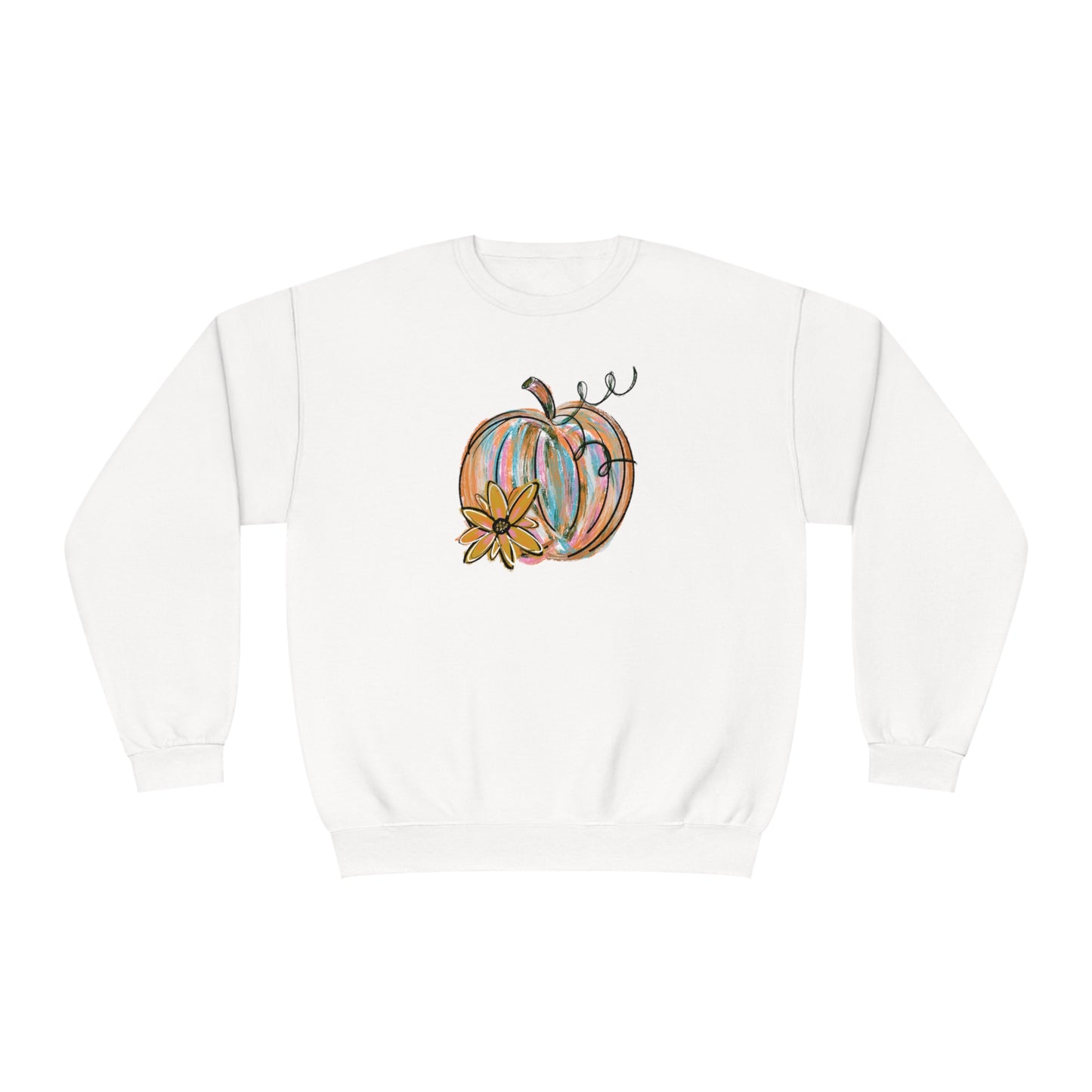 Floral Painted Pumpkin Sweater