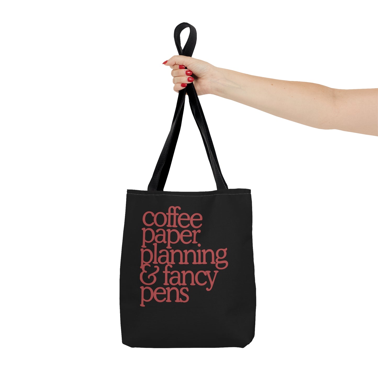 Planner Needs Tote Bag (Black+Maroon)