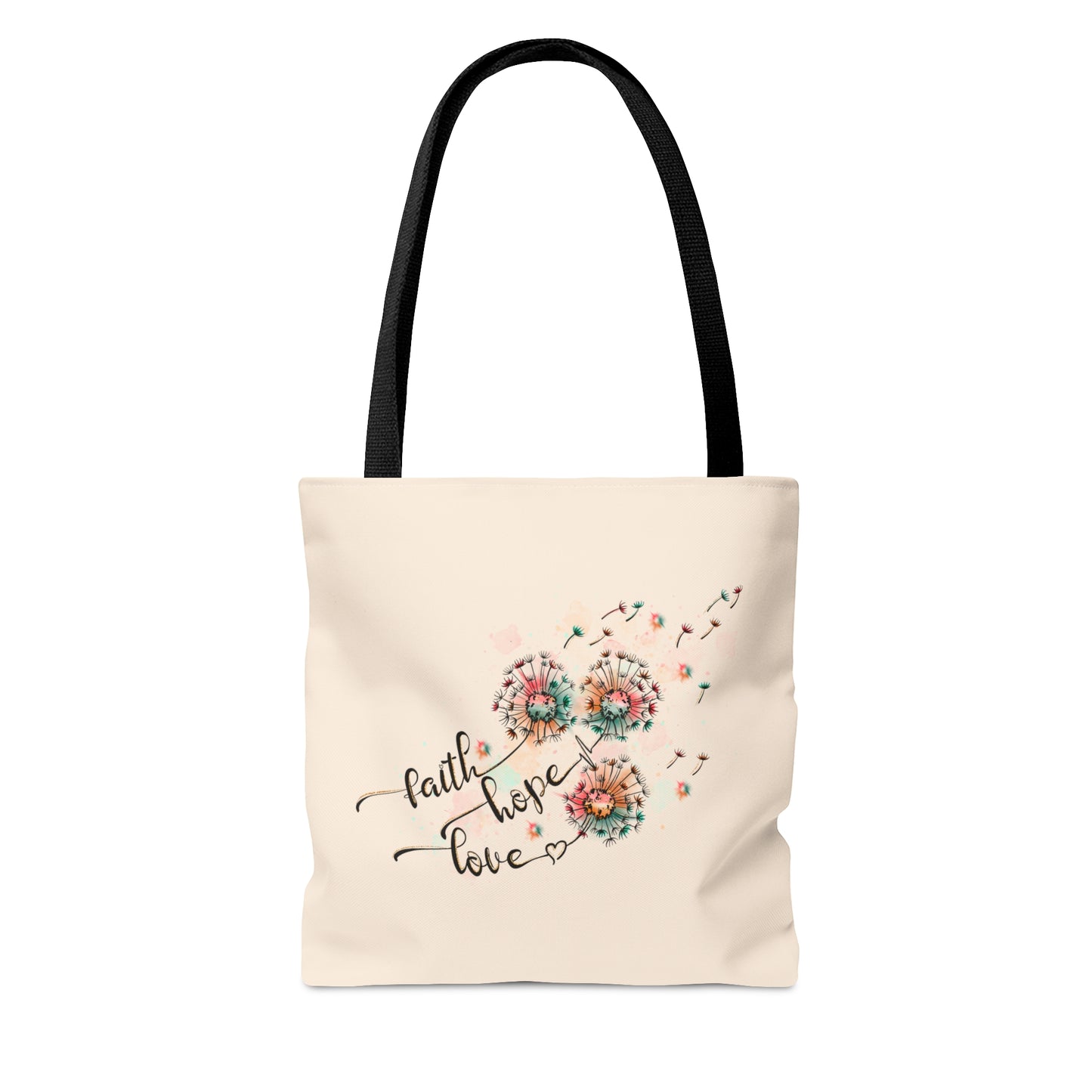Faith Hope Love Dandelion Tote Bag