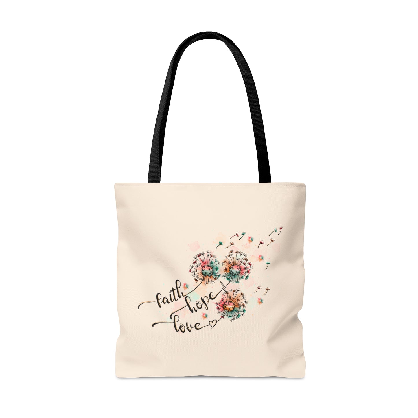 Faith Hope Love Dandelion Tote Bag