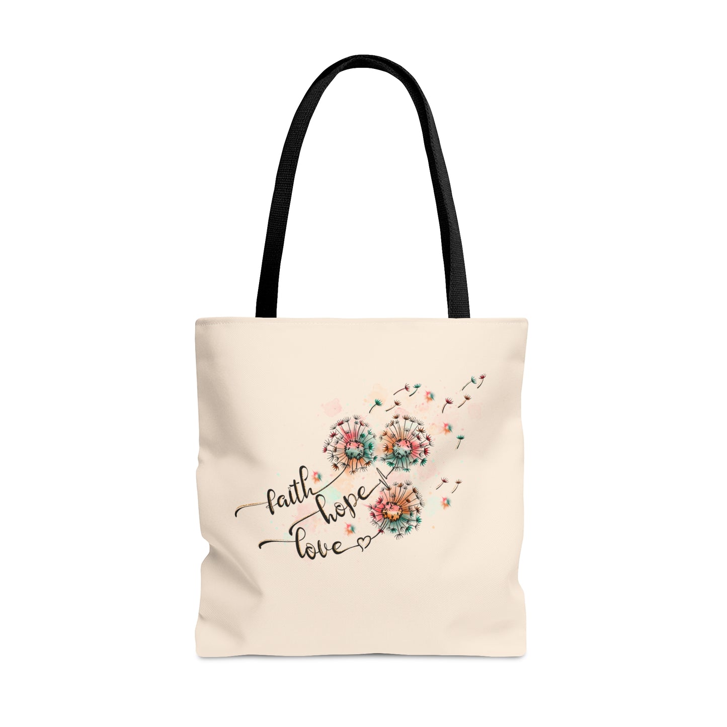 Faith Hope Love Dandelion Tote Bag