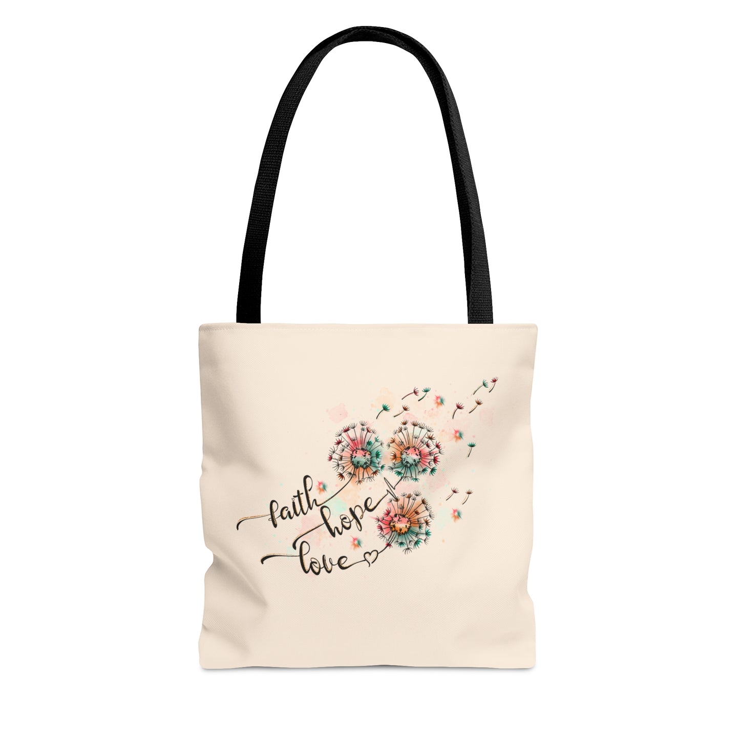 Faith Hope Love Dandelion Tote Bag