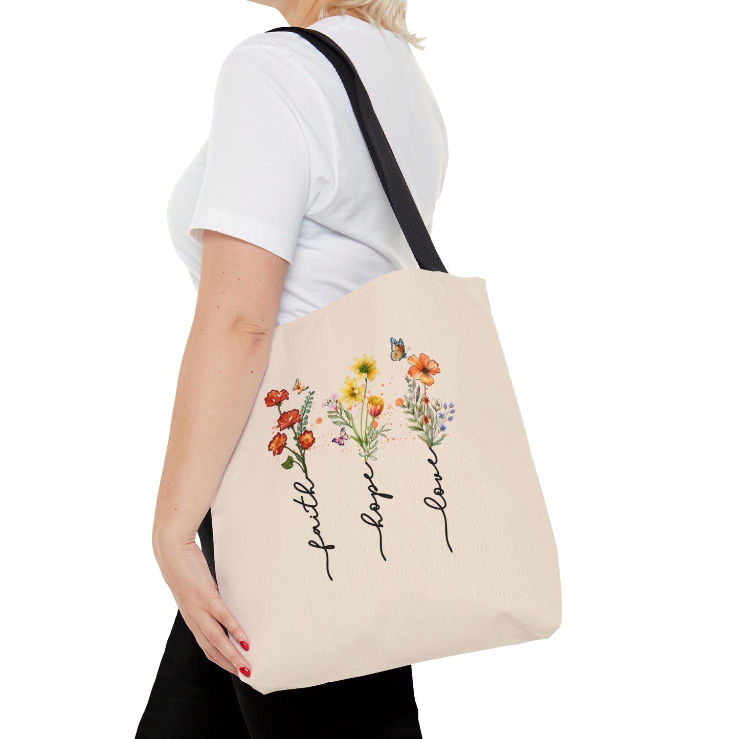 Faith Hope Love Wildflower Tote