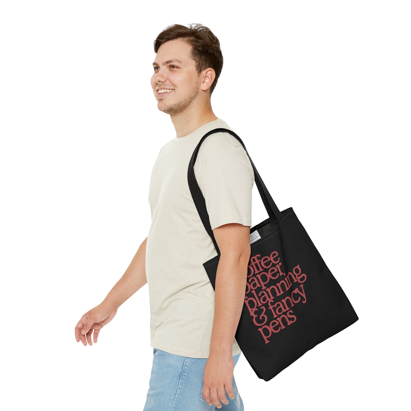 Planner Needs Tote Bag (Black+Maroon)