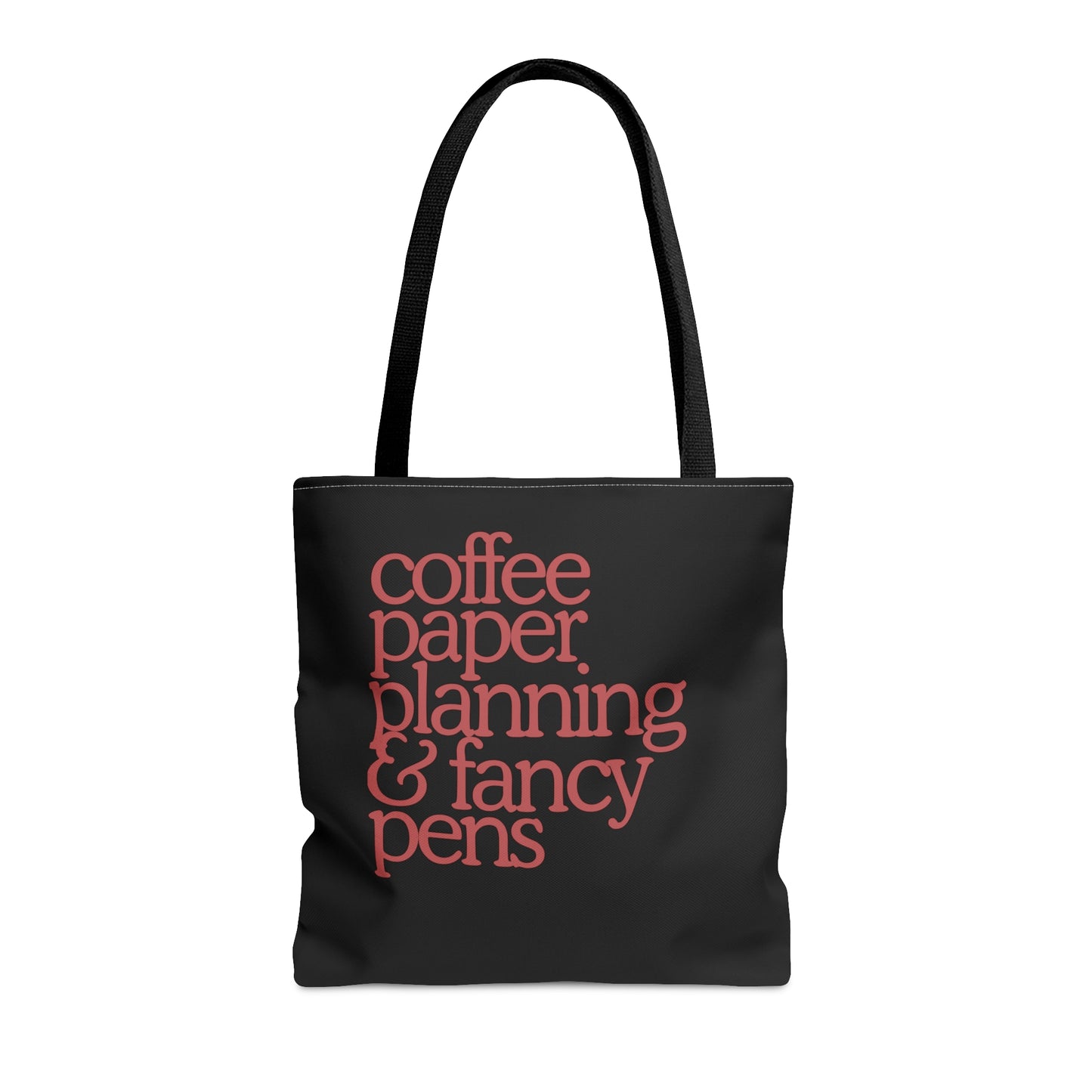 Planner Needs Tote Bag (Black+Maroon)