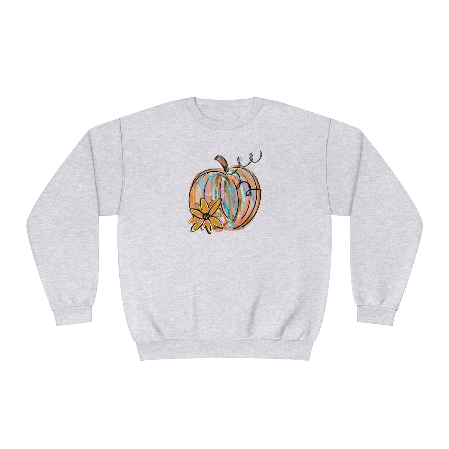 Floral Painted Pumpkin Sweater