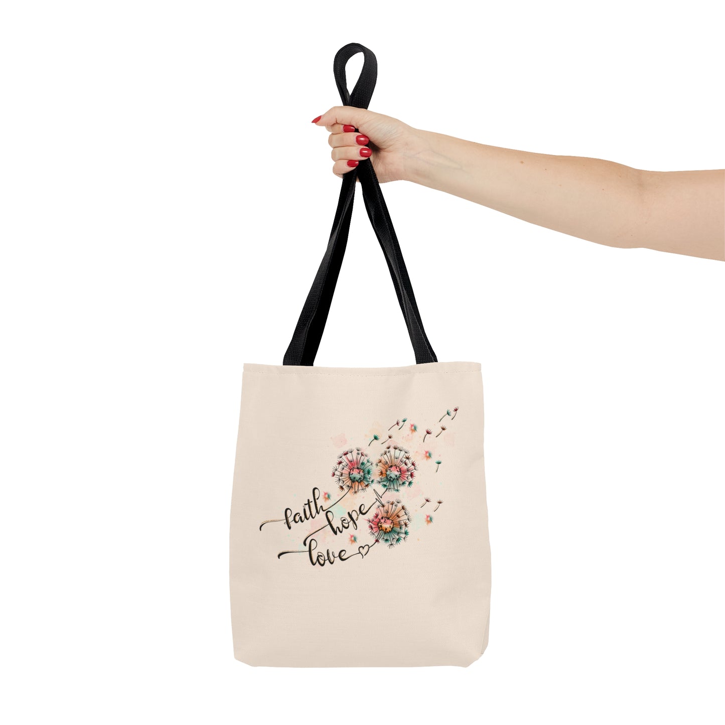 Faith Hope Love Dandelion Tote Bag