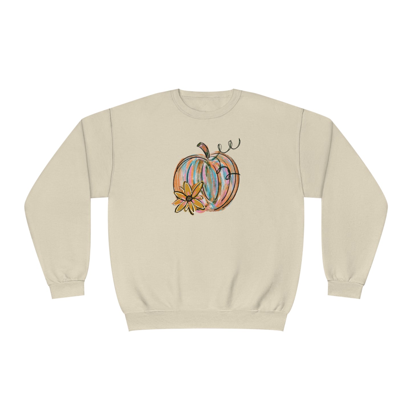 Floral Painted Pumpkin Sweater