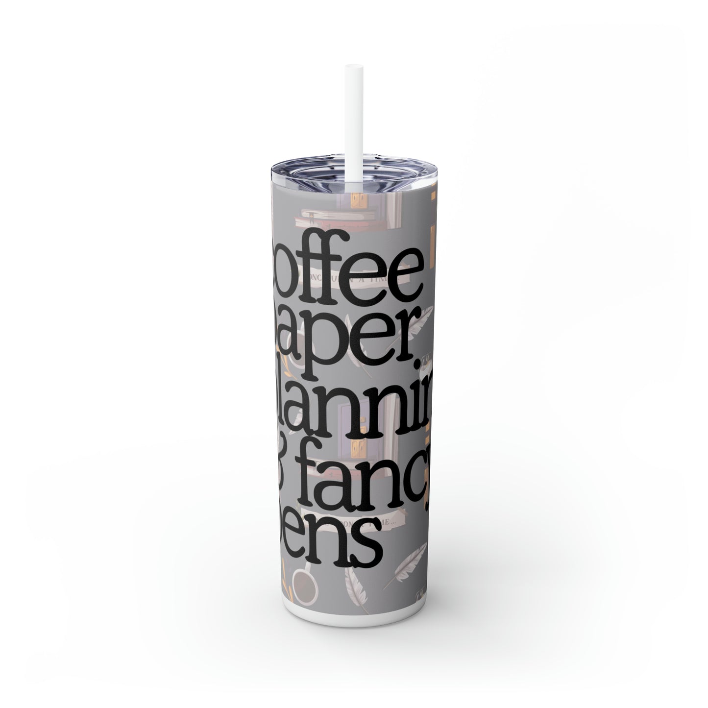Planner Needs Tumbler w/ Straw (Black+Books)