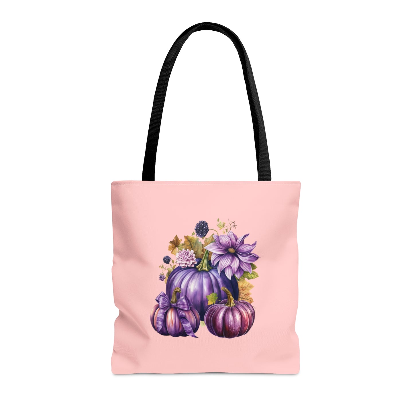 Purple Floral Pumpkin Tote