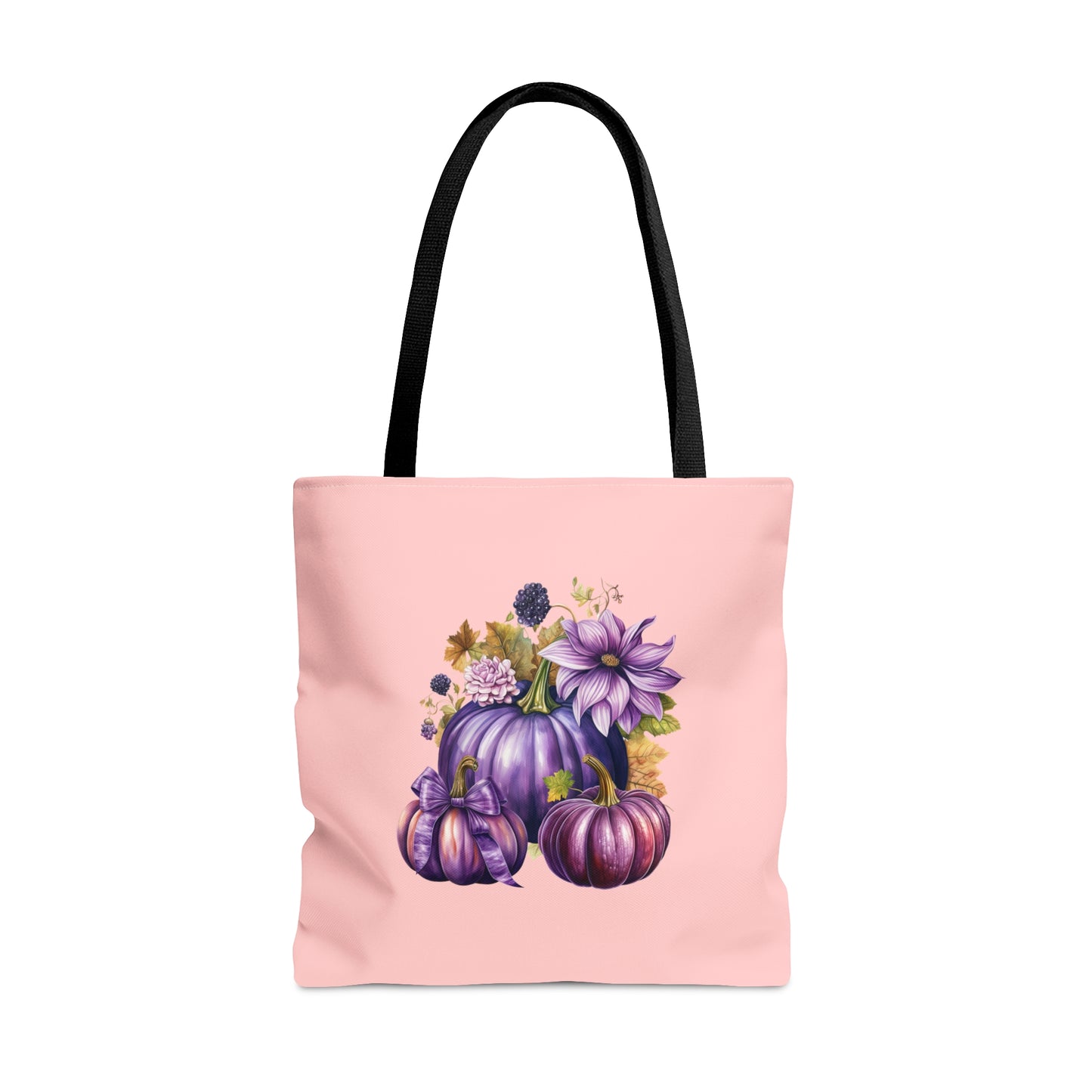 Purple Floral Pumpkin Tote