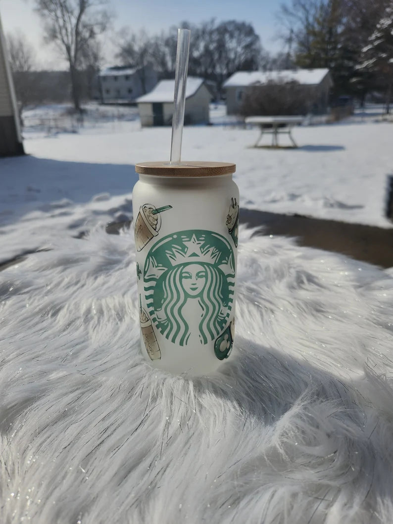 Starbucks and Mickey GLASS CUP