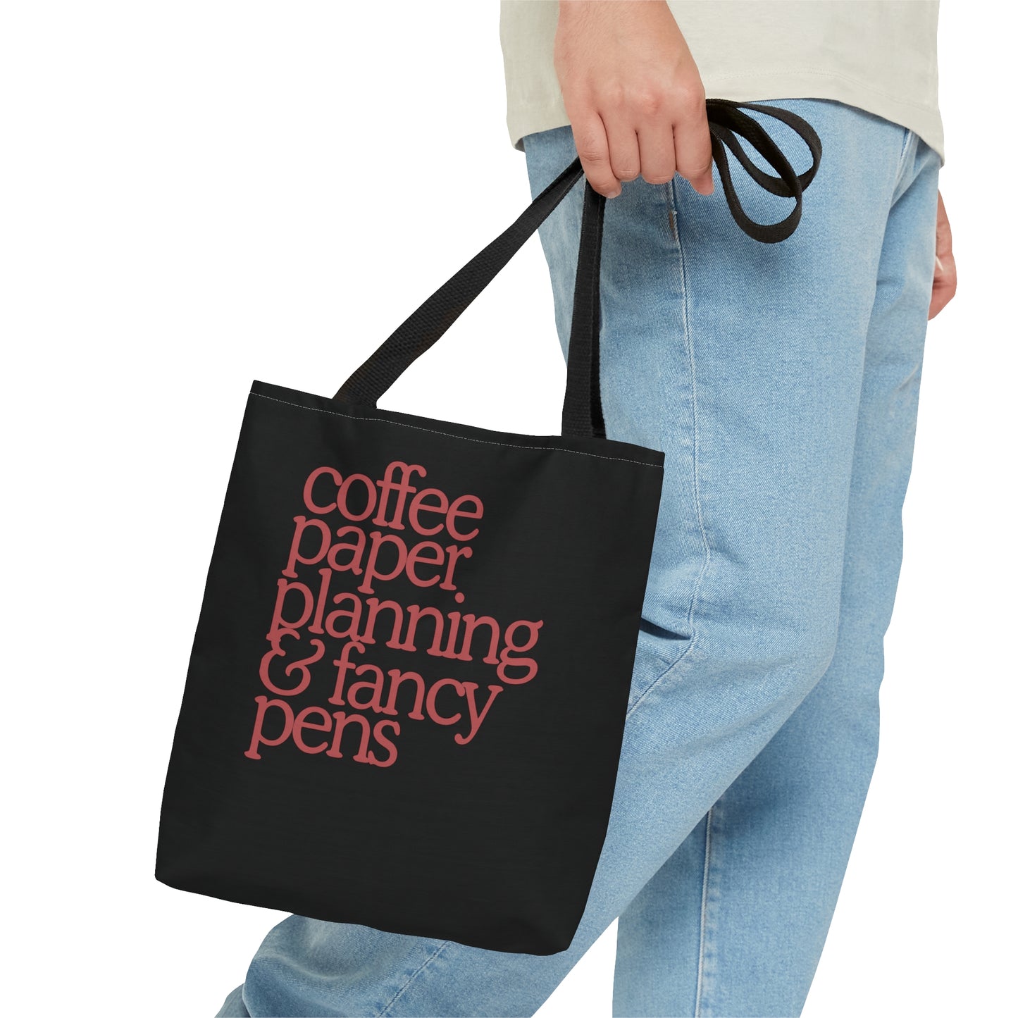 Planner Needs Tote Bag (Black+Maroon)