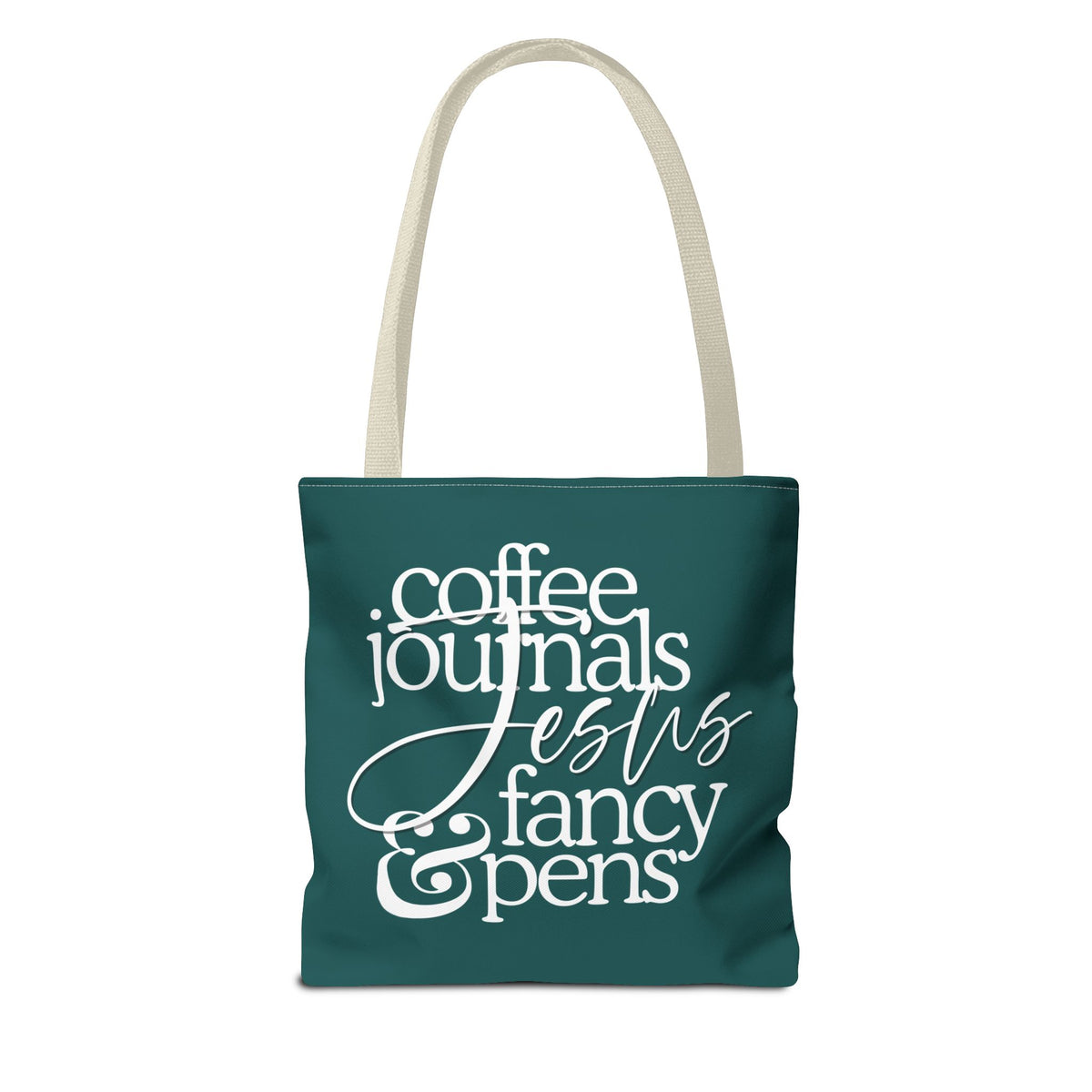 Jesus, Coffee, Journals & Fancy Pens Tote Bag