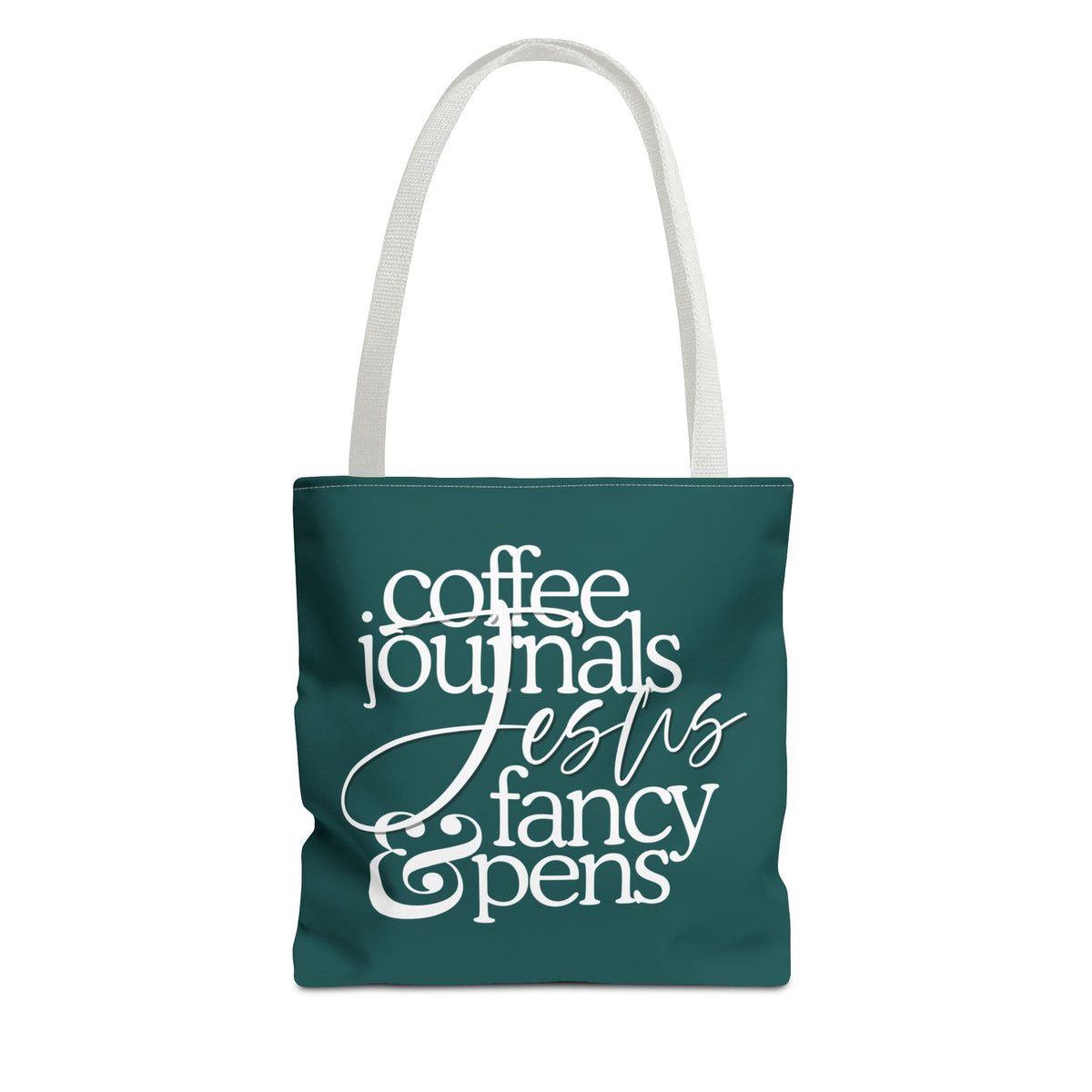 Jesus, Coffee, Journals & Fancy Pens Tote Bag