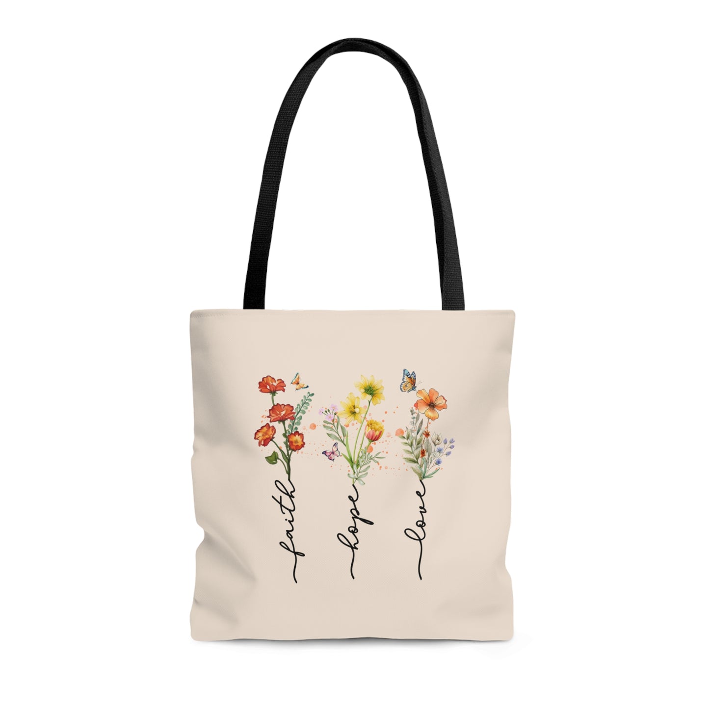 Faith Hope Love Wildflower Tote